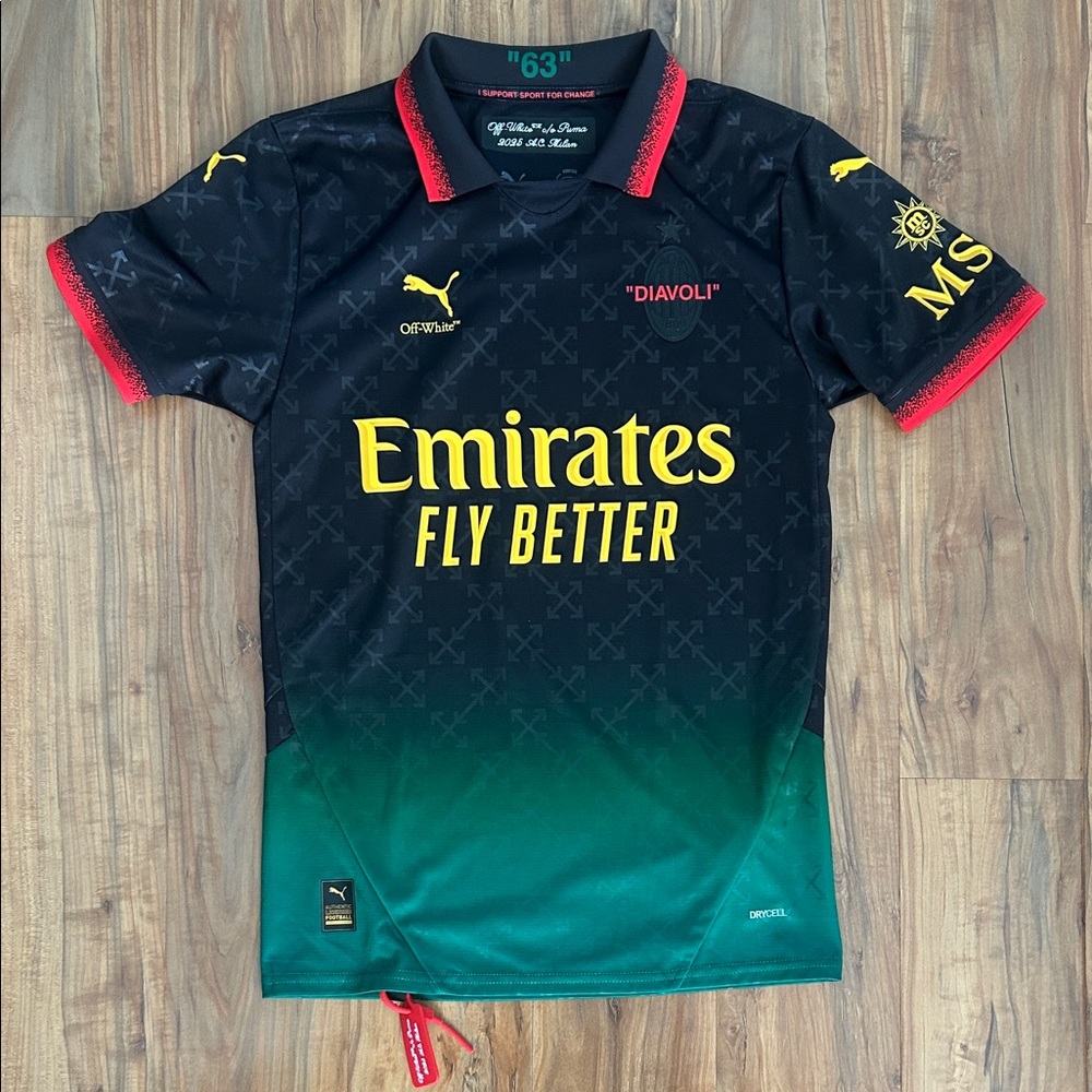 AC Milan Off-White 2025 Fourth Jersey Black (Fan Version)
